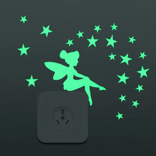 1 PCS New Luminous Cartoon DIY Switch Sticker Wall Sticker Decoration Fluorescent Living Room Children Room Home Decor