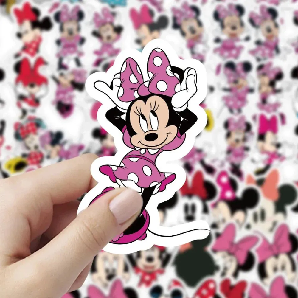 10/30/64pcs Disney Mickey Mouse Minnie Mouse Cartoon Stickers Cute DIY Laptop Luggage Scrapbook Bike Waterproof Sticker Toys