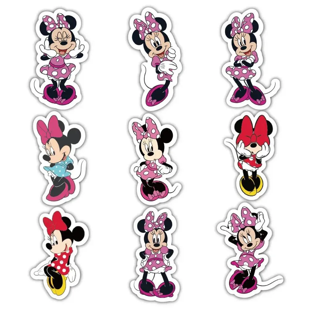 10/30/64pcs Disney Mickey Mouse Minnie Mouse Cartoon Stickers Cute DIY Laptop Luggage Scrapbook Bike Waterproof Sticker Toys