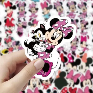 10/30/64pcs Disney Mickey Mouse Minnie Mouse Cartoon Stickers Cute DIY Laptop Luggage Scrapbook Bike Waterproof Sticker Toys