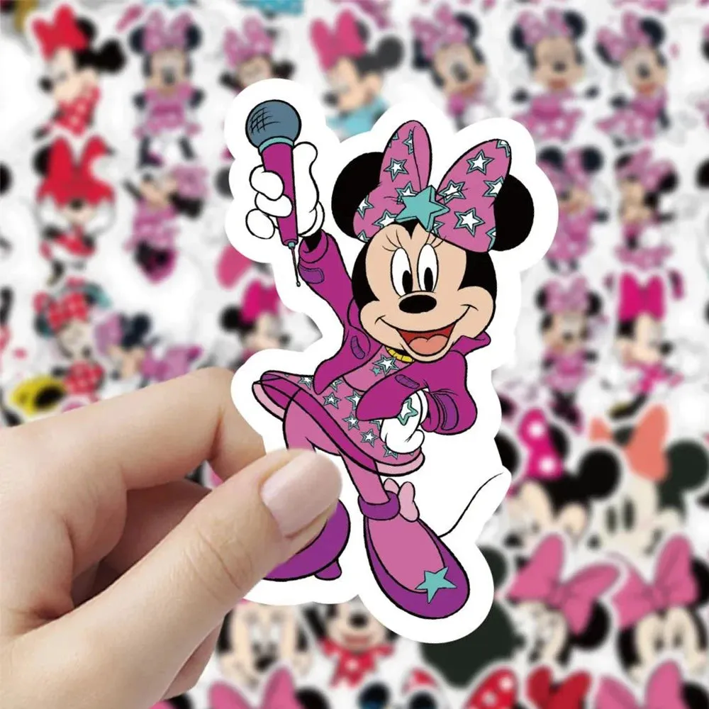 10/30/64pcs Disney Mickey Mouse Minnie Mouse Cartoon Stickers Cute DIY Laptop Luggage Scrapbook Bike Waterproof Sticker Toys