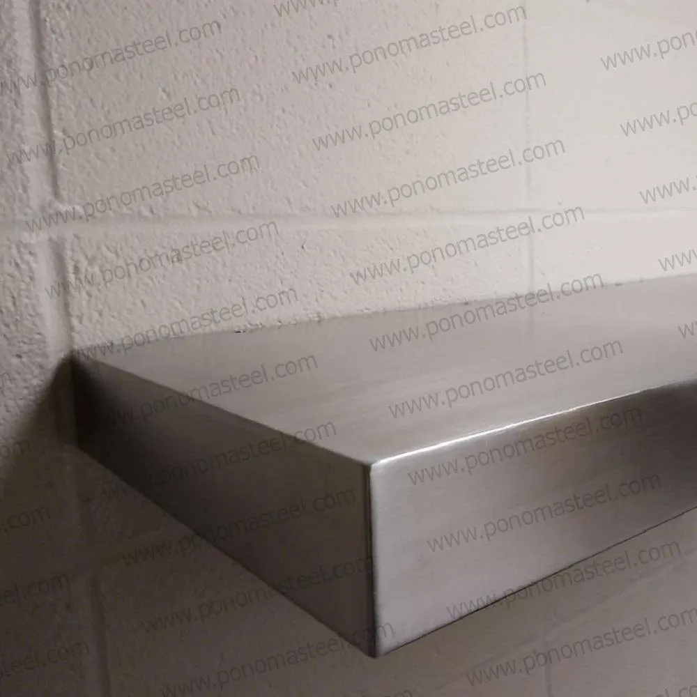 12"x8"x2.5" (cm.30.5x20.3x6.4) brushed stainless steel floating shelf