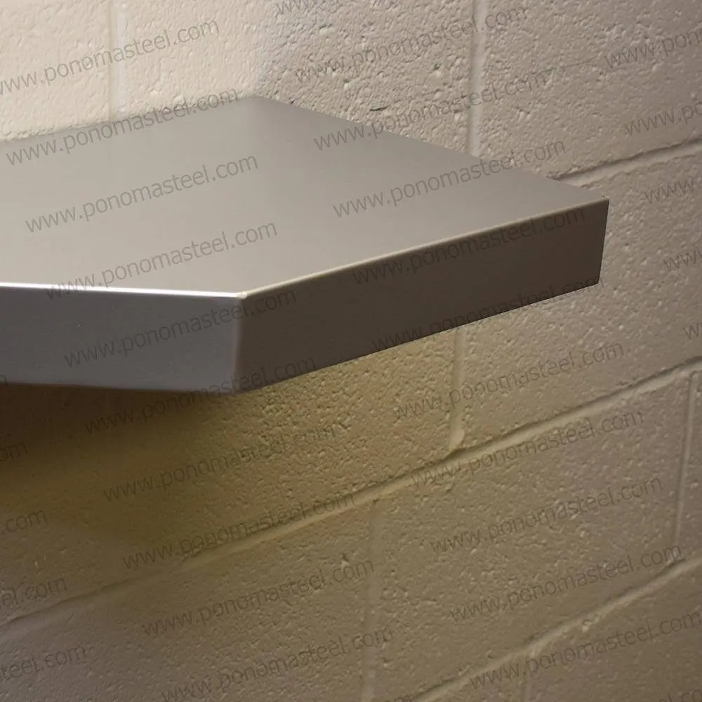 14"x14"x2.0" (cm.35.6x35.6x5.1) curved corner stainless steel floating shelves Ponoma®