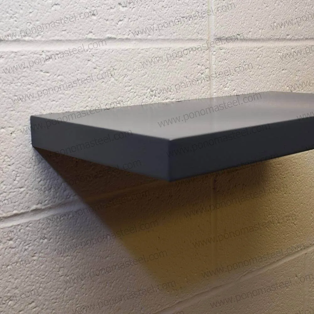 14"x14"x2.0" (cm.35.6x35.6x5.1) curved corner stainless steel floating shelves Ponoma®