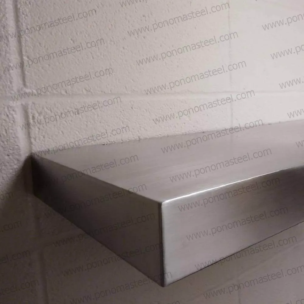 14"x14"x2.0" (cm.35.6x35.6x5.1) curved corner stainless steel floating shelves Ponoma®