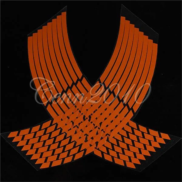 16 Strips Wheel Sticker Reflective Rim Stripe Tape Bike Motorcycle Car 16 17 18inch