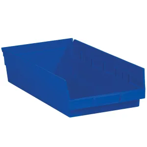 17 7/8 x 11 1/8 x 4" Blue Plastic Shelf Bin Boxes