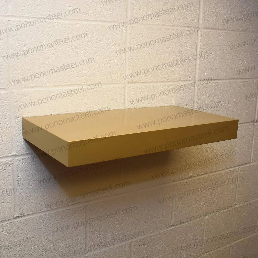 18"x12"x1.5" (cm.46x30.5x3.8) brushed stainless steel floating shelf