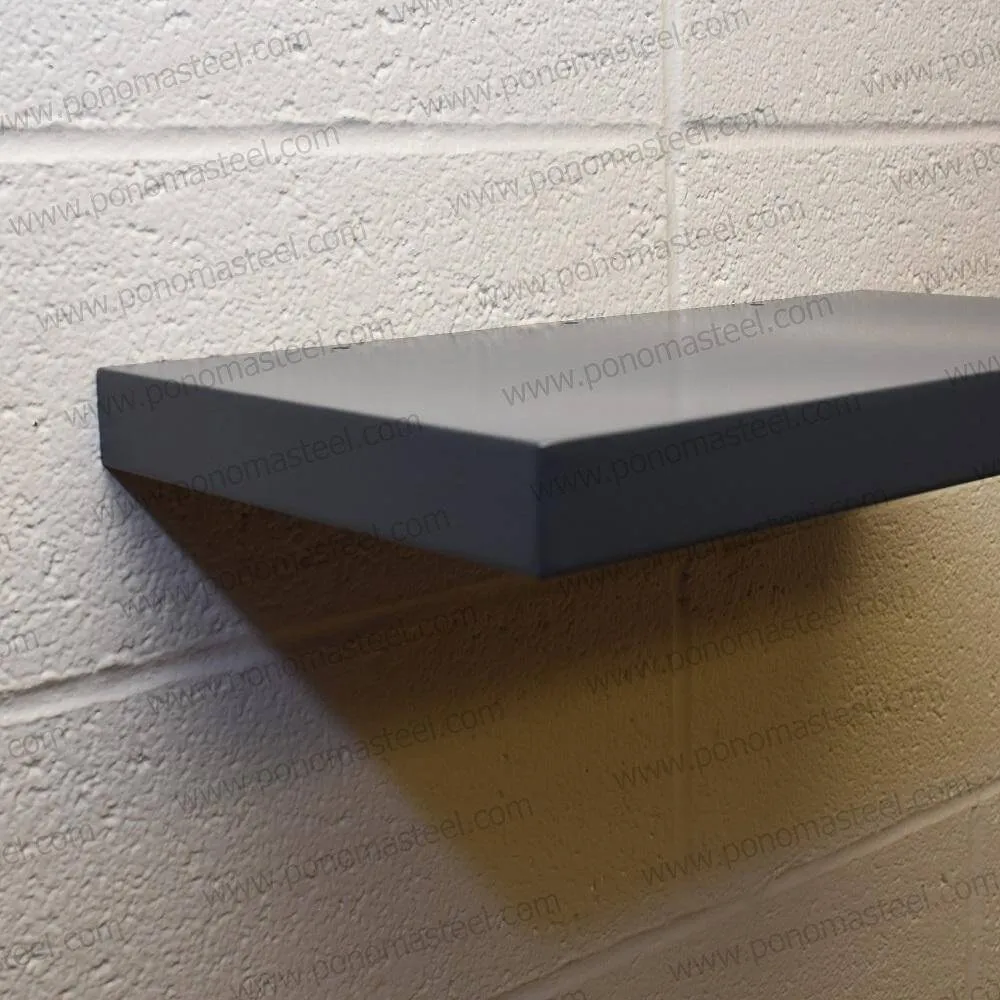 18"x12"x1.5" (cm.46x30.5x3.8) brushed stainless steel floating shelf