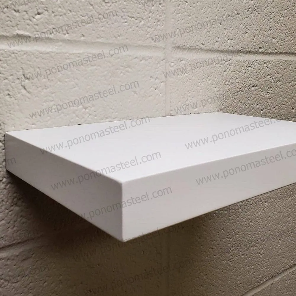 18"x12"x1.5" (cm.46x30.5x3.8) brushed stainless steel floating shelf