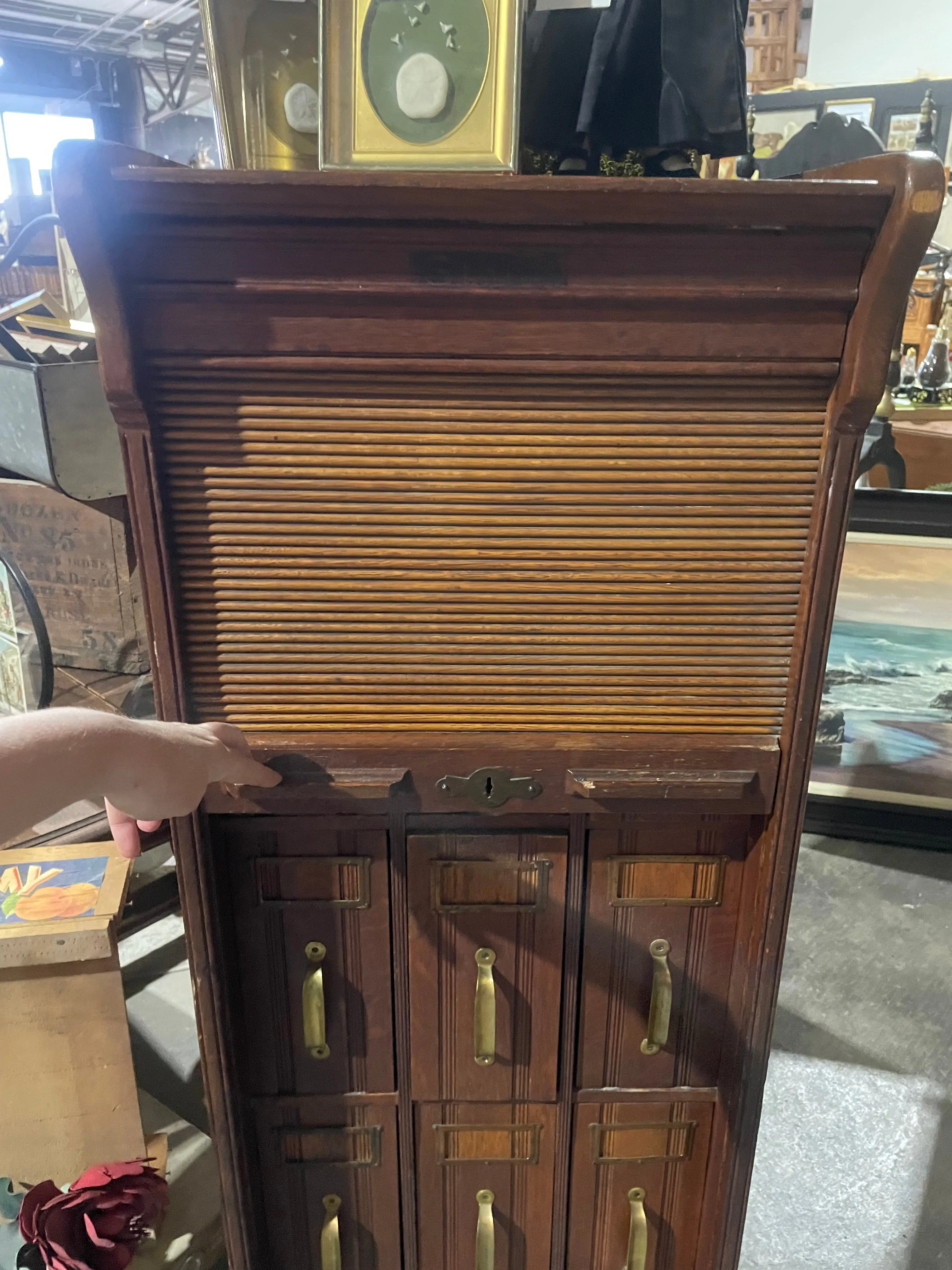 1900 Globe Tambour Door File Cabinet