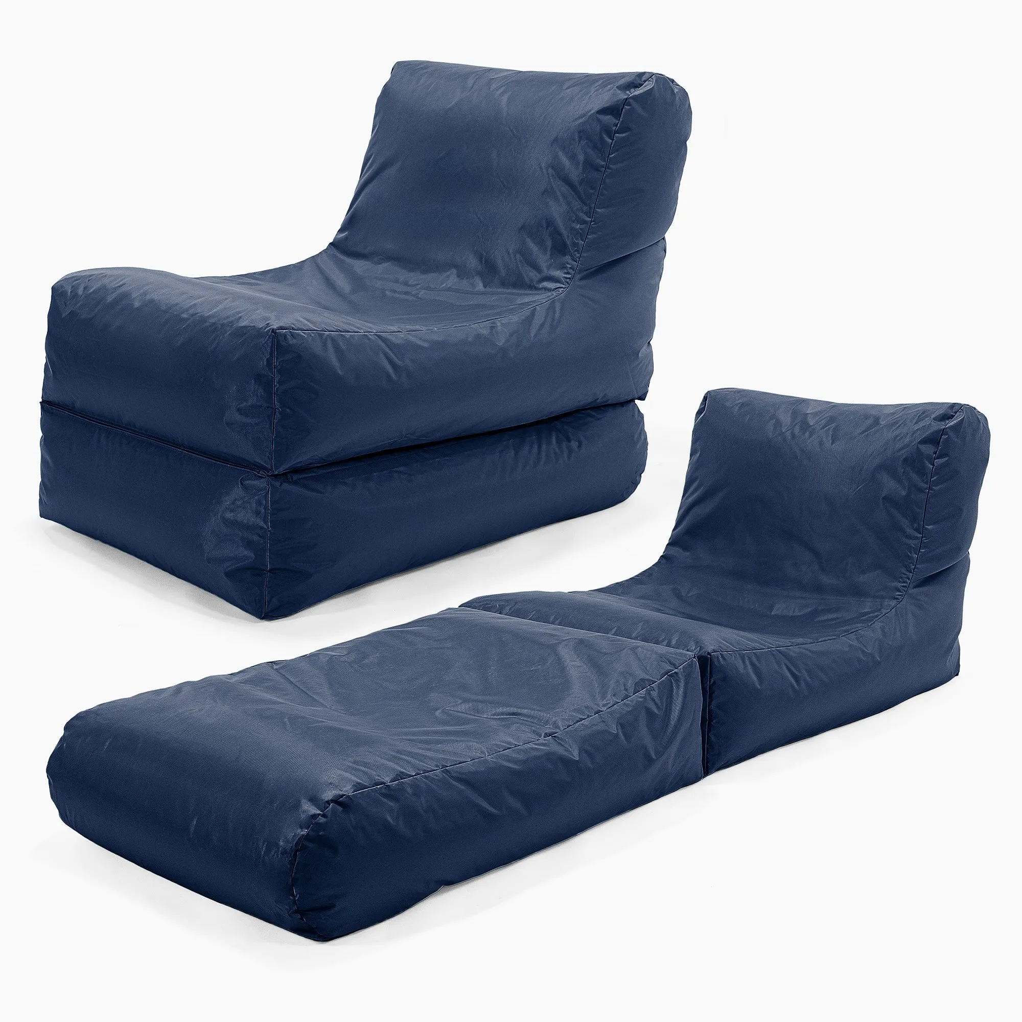 2 in 1 Garden Sun Lounger Bean Bag - SmartCanvas™ Navy Blue