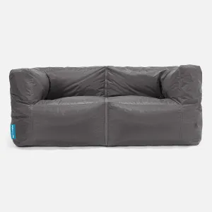 2 Seater Modular Sofa Outdoor Bean Bag - SmartCanvas™ Graphite Grey