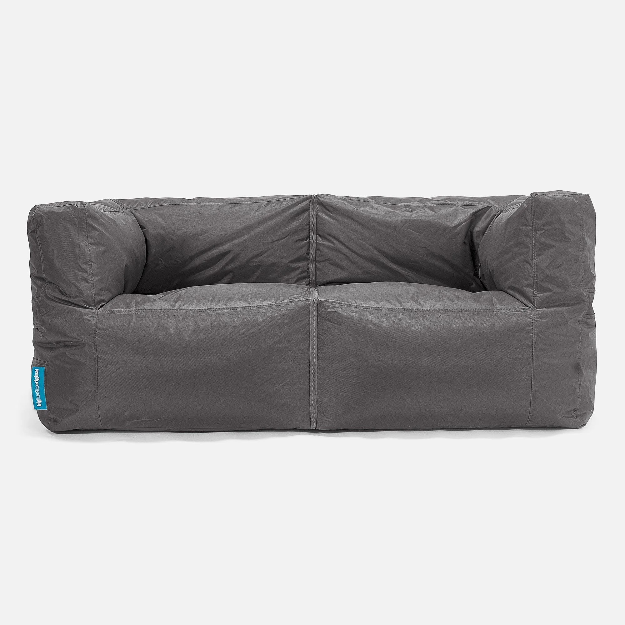 2 Seater Modular Sofa Outdoor Bean Bag - SmartCanvas™ Graphite Grey