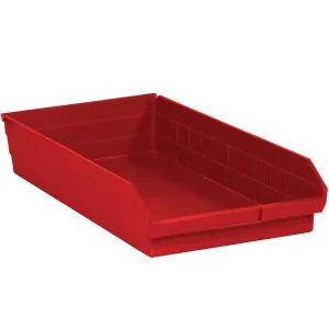 23 5/8 x 11 1/8 x 4" Red Plastic Shelf Bin Boxes