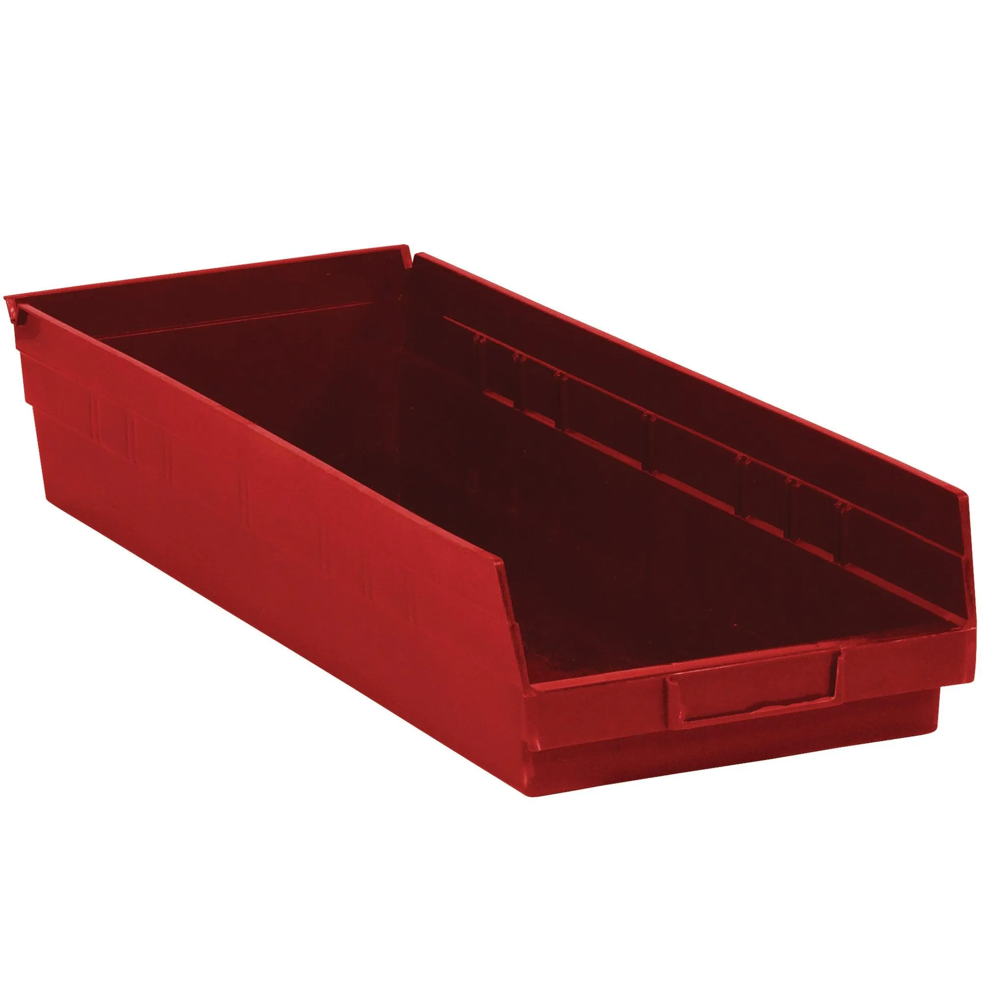 23 5/8 x 8 3/8 4" Red Plastic Shelf Bin Boxes