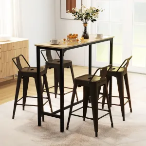 24” Metal Chairs Set of 4 with Removable Back-Gun