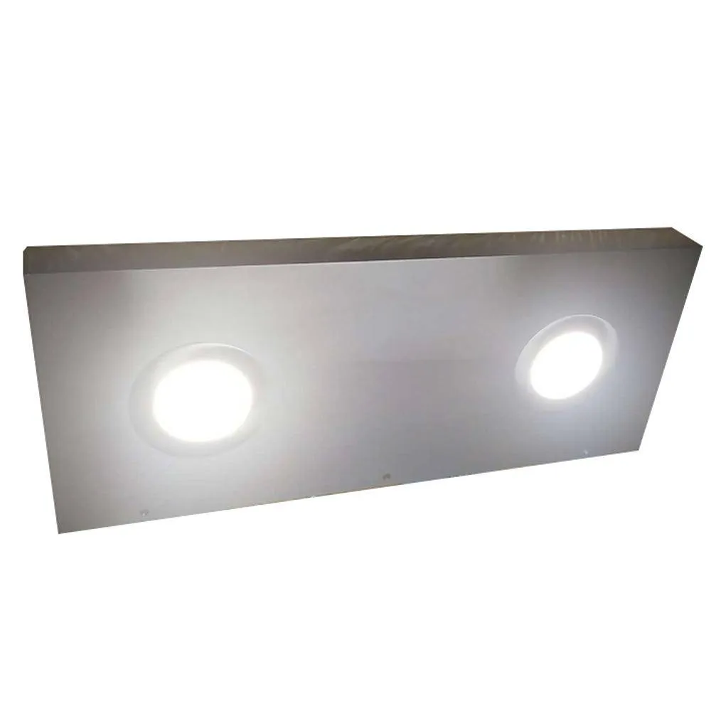 24"x10"x2.5" (cm.61x25.4x6.4) painted stainless floating shelf with 2 LED lights