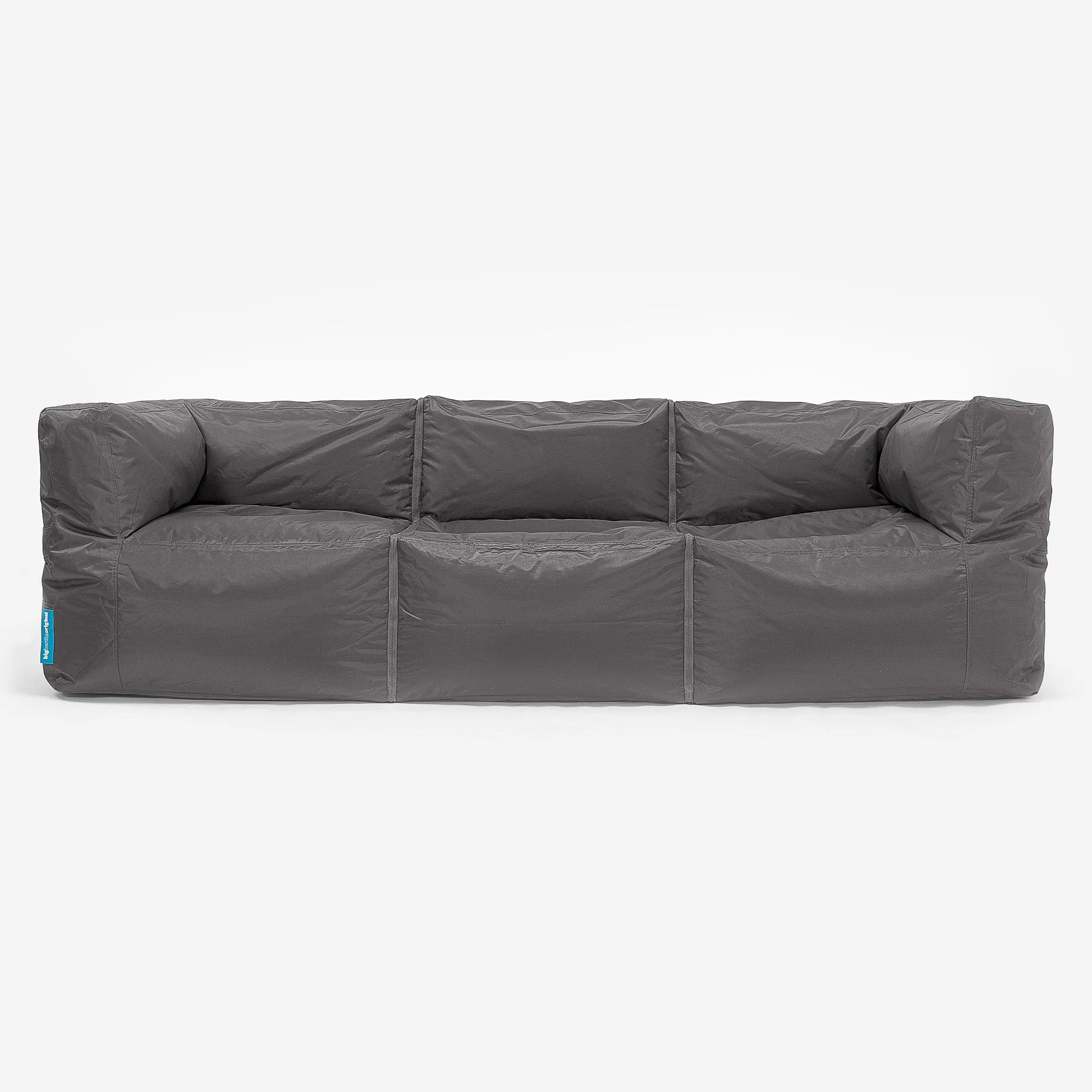 3 Seater Modular Sofa Outdoor Bean Bag - SmartCanvas™ Graphite Grey