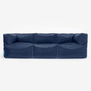 3 Seater Modular Sofa Outdoor Bean Bag - SmartCanvas™ Navy Blue