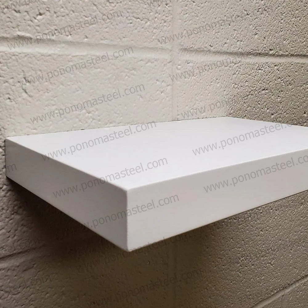 33"x10"x2.0" (cm.84x25.4x5.1) painted stainless steel floating shelf