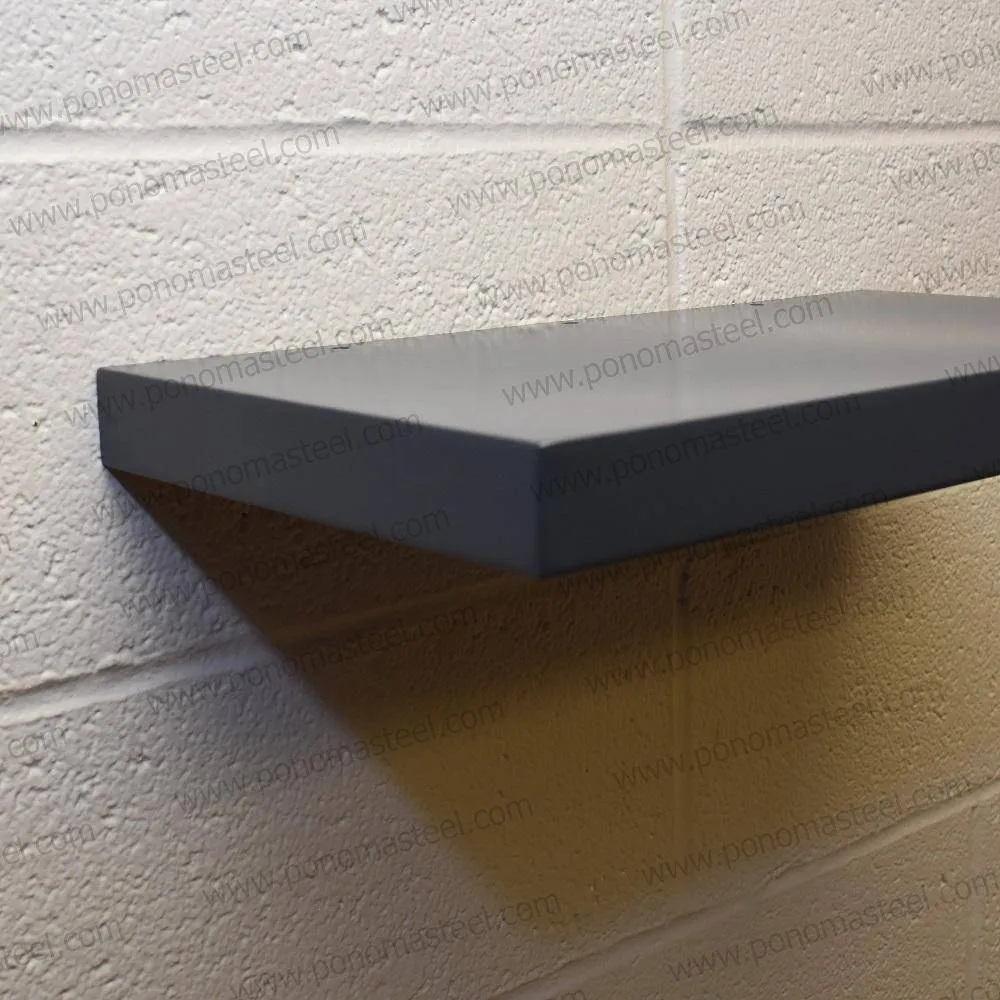 33"x10"x2.0" (cm.84x25.4x5.1) painted stainless steel floating shelf