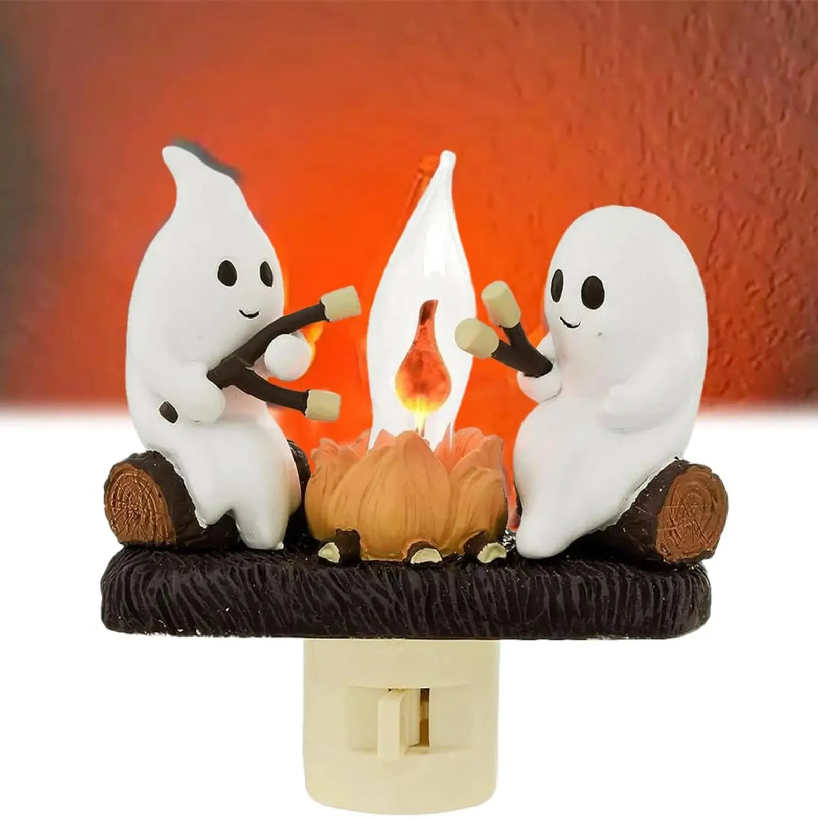 3D LED Bonfire Flame Night Light - Flickering Electric Simulation for Halloween and Ambient Decor