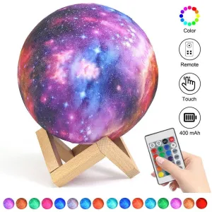 3d Led Moon Lamp Galaxy Kids Night Light USB Charging Touch Switch 16 Colors Dimmable with Remote Control for Home Decoration