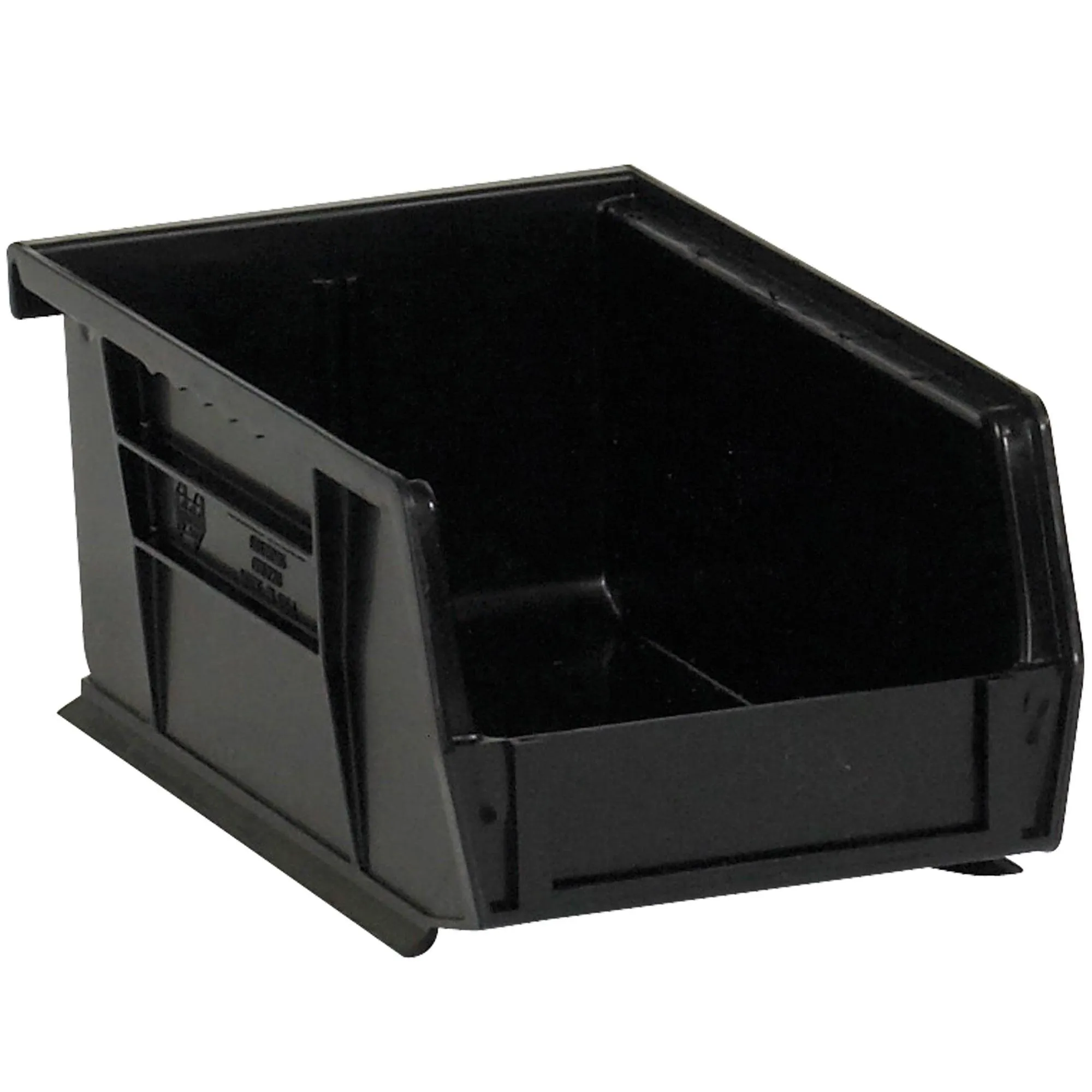 7 3/8 x 4 1/8 x 3" Black Plastic Stack & Hang Bin Boxes