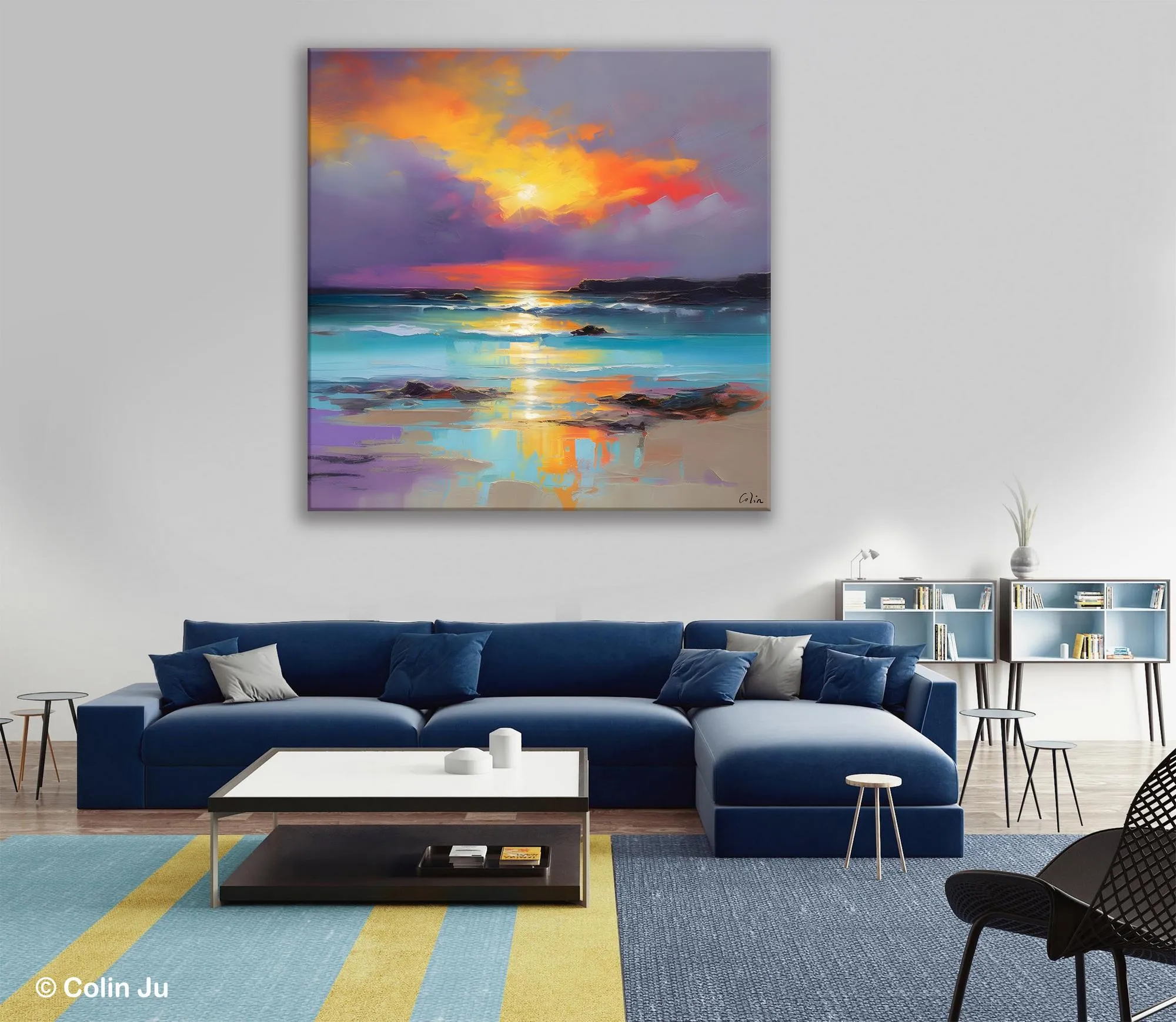 Abstract Landscape Painting for Living Room, Original Landscape Wall Art, Landscape Oil Paintings, Landscape Canvas Art, Hand Painted Canvas Art