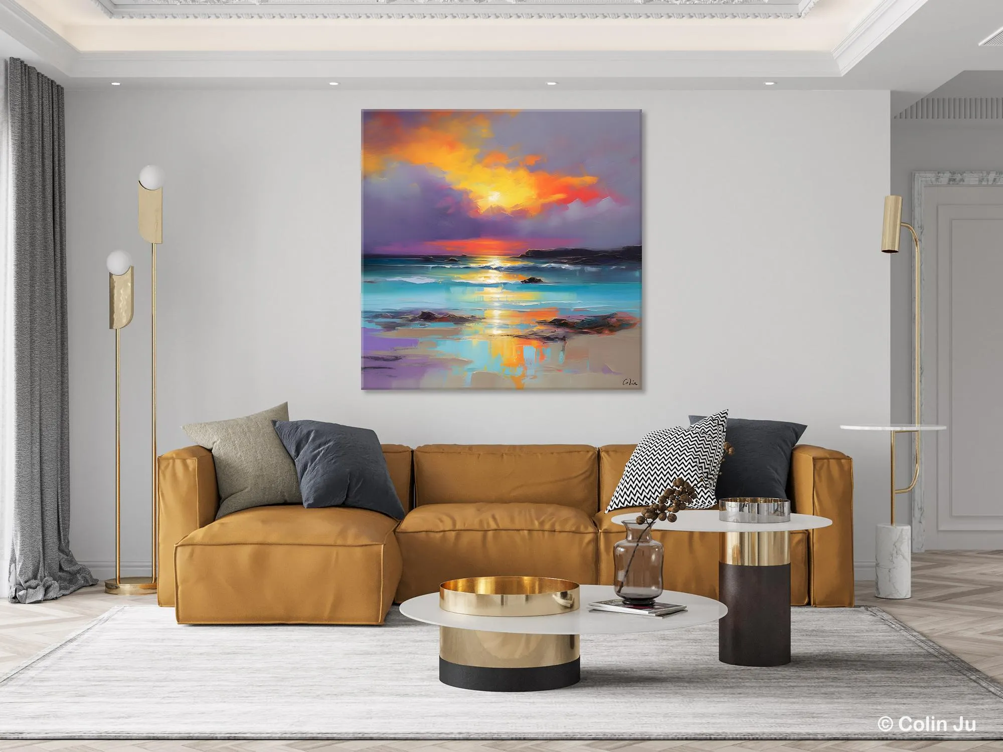 Abstract Landscape Painting for Living Room, Original Landscape Wall Art, Landscape Oil Paintings, Landscape Canvas Art, Hand Painted Canvas Art