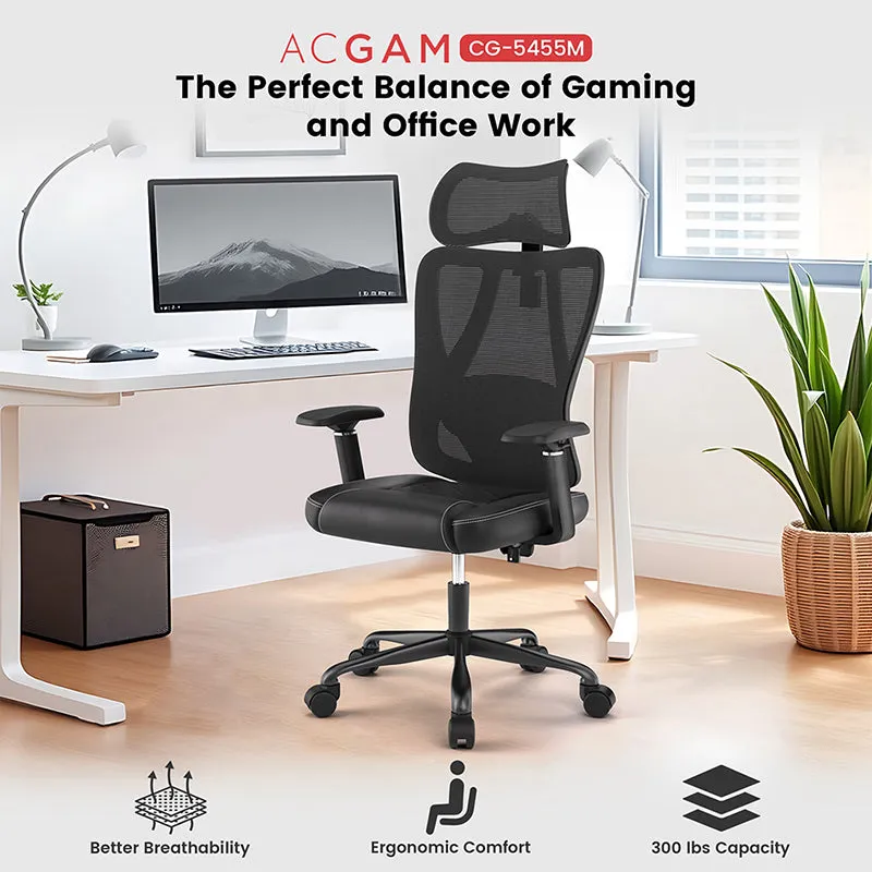 ACGAM CG-5455M Ergonomic Gaming Office Chair with PVC Seat