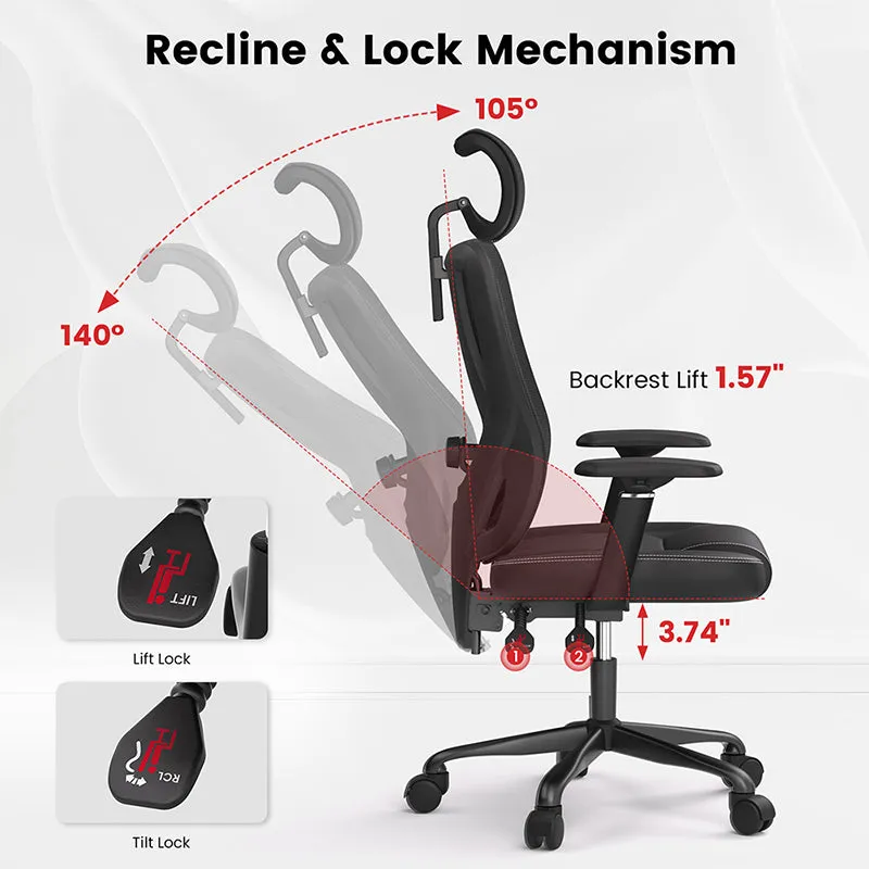 ACGAM CG-5455M Ergonomic Gaming Office Chair with PVC Seat