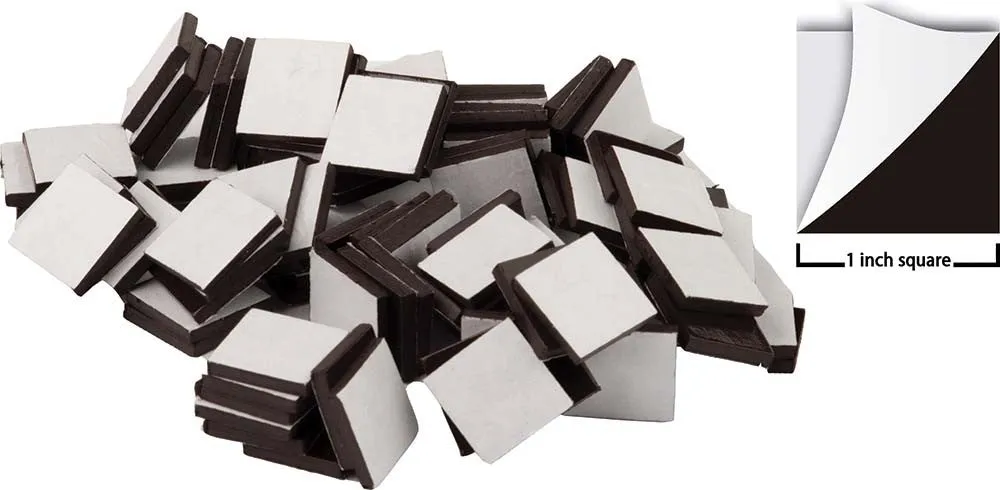 Adhesive Magnetic Squares 1" 50 Pack