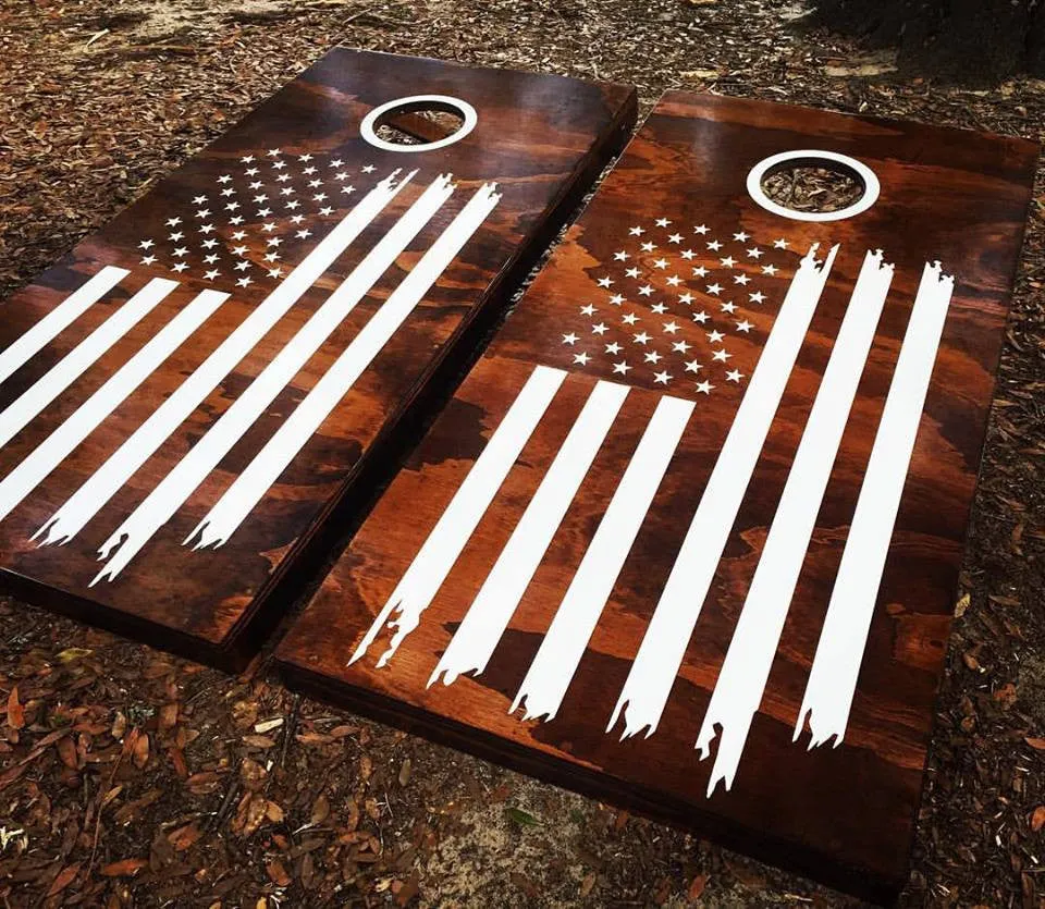 American USA Flag Cornhole Set With Bean Bags