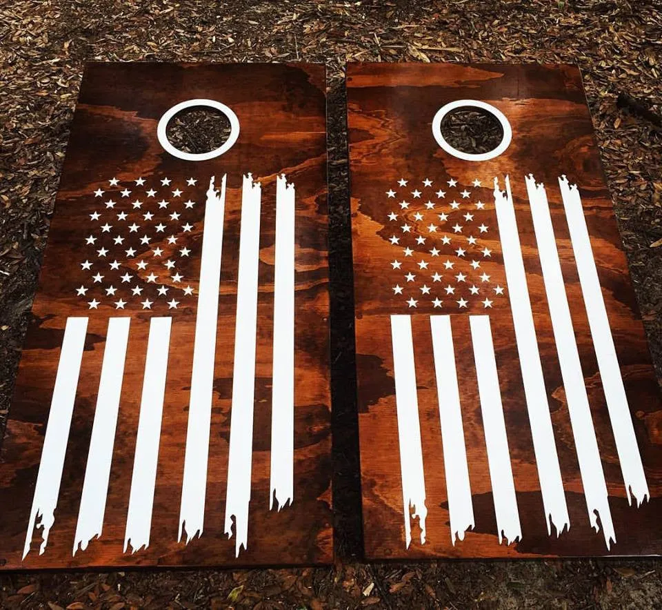 American USA Flag Cornhole Set With Bean Bags