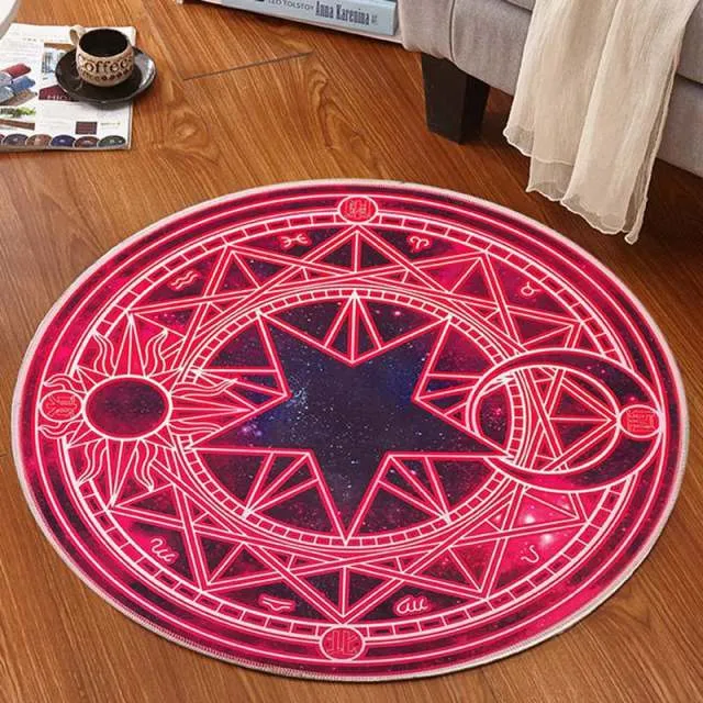 Anime Sakura Round Style Fluffy Rugs