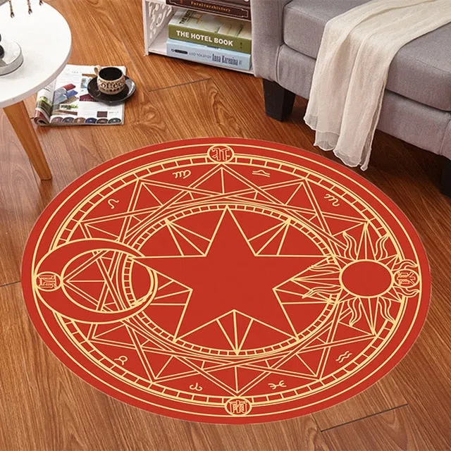 Anime Sakura Round Style Fluffy Rugs