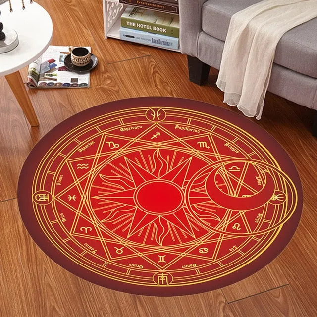 Anime Sakura Round Style Fluffy Rugs