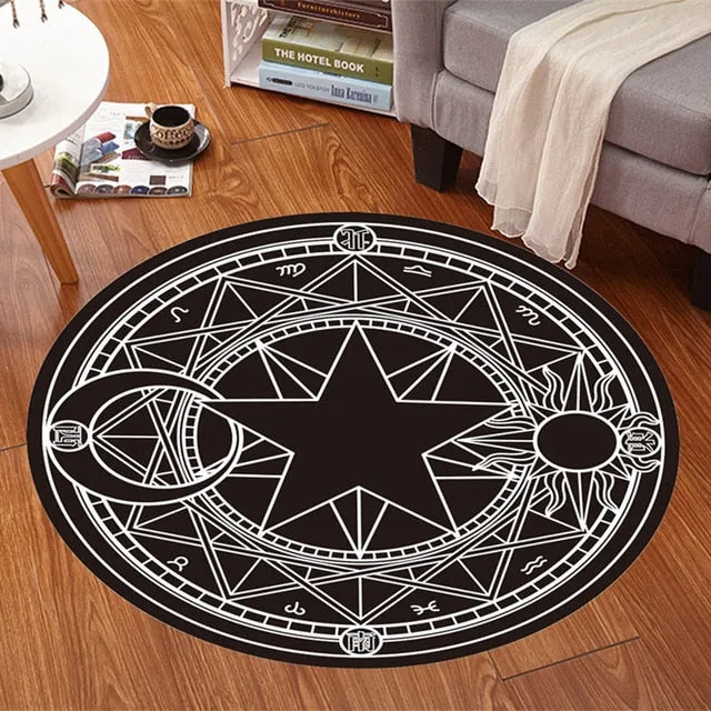 Anime Sakura Round Style Fluffy Rugs