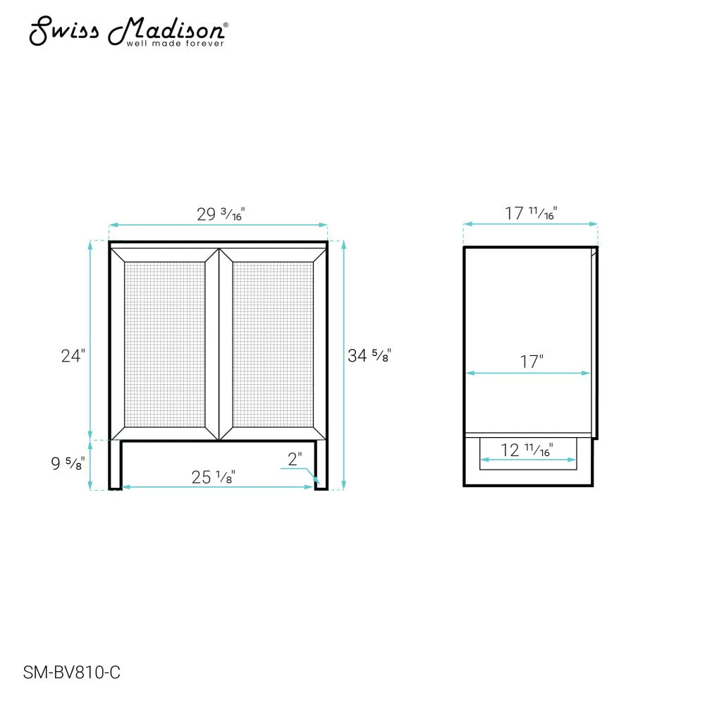 Arles 30 Single, Bathroom Vanity in Honey Cabinet