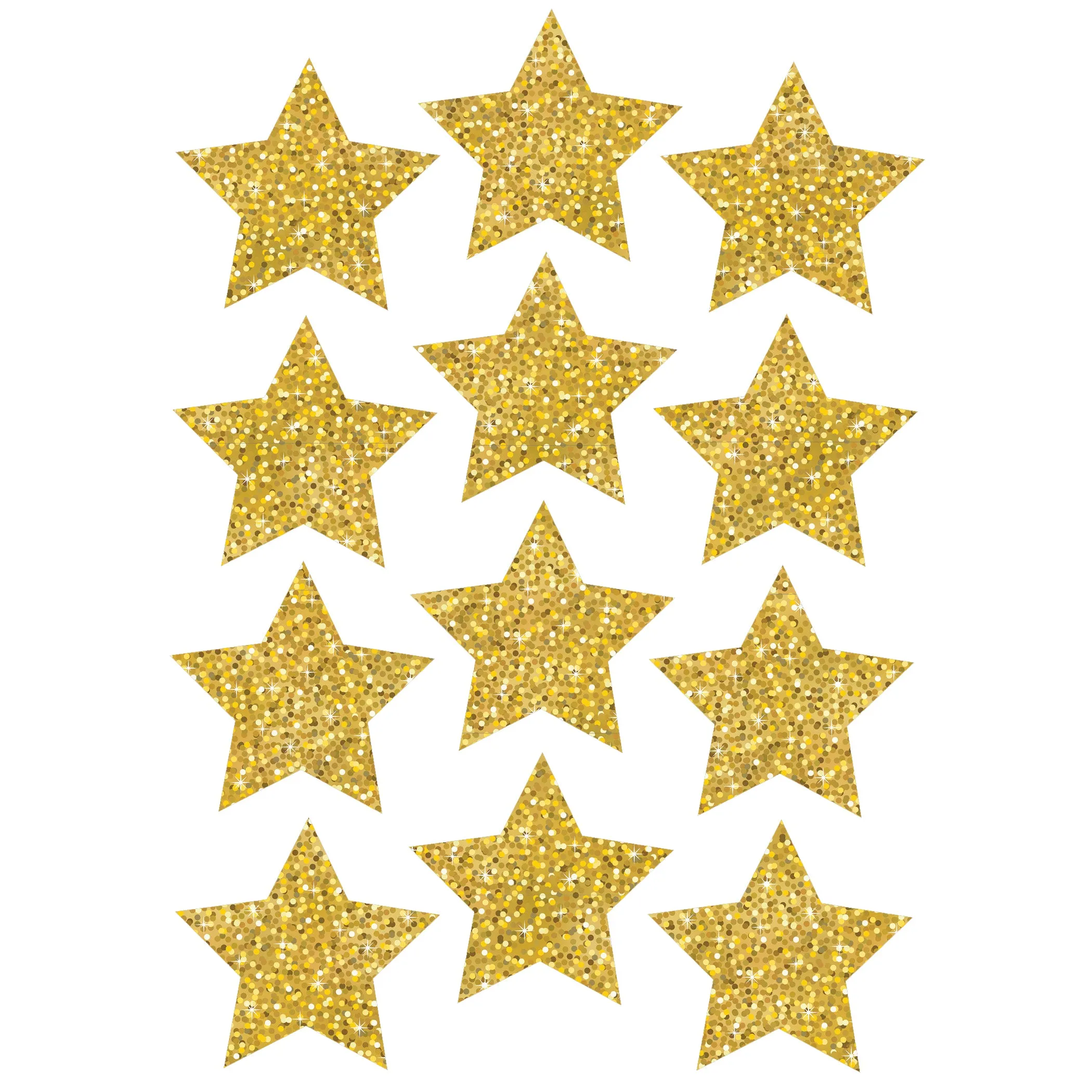 Ashley Productions Die Cut Magnets, 3" Gold Sparkle Stars