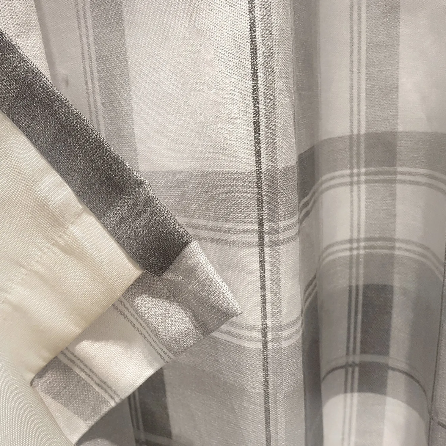 Balmoral Check Slate Eyelet Curtains