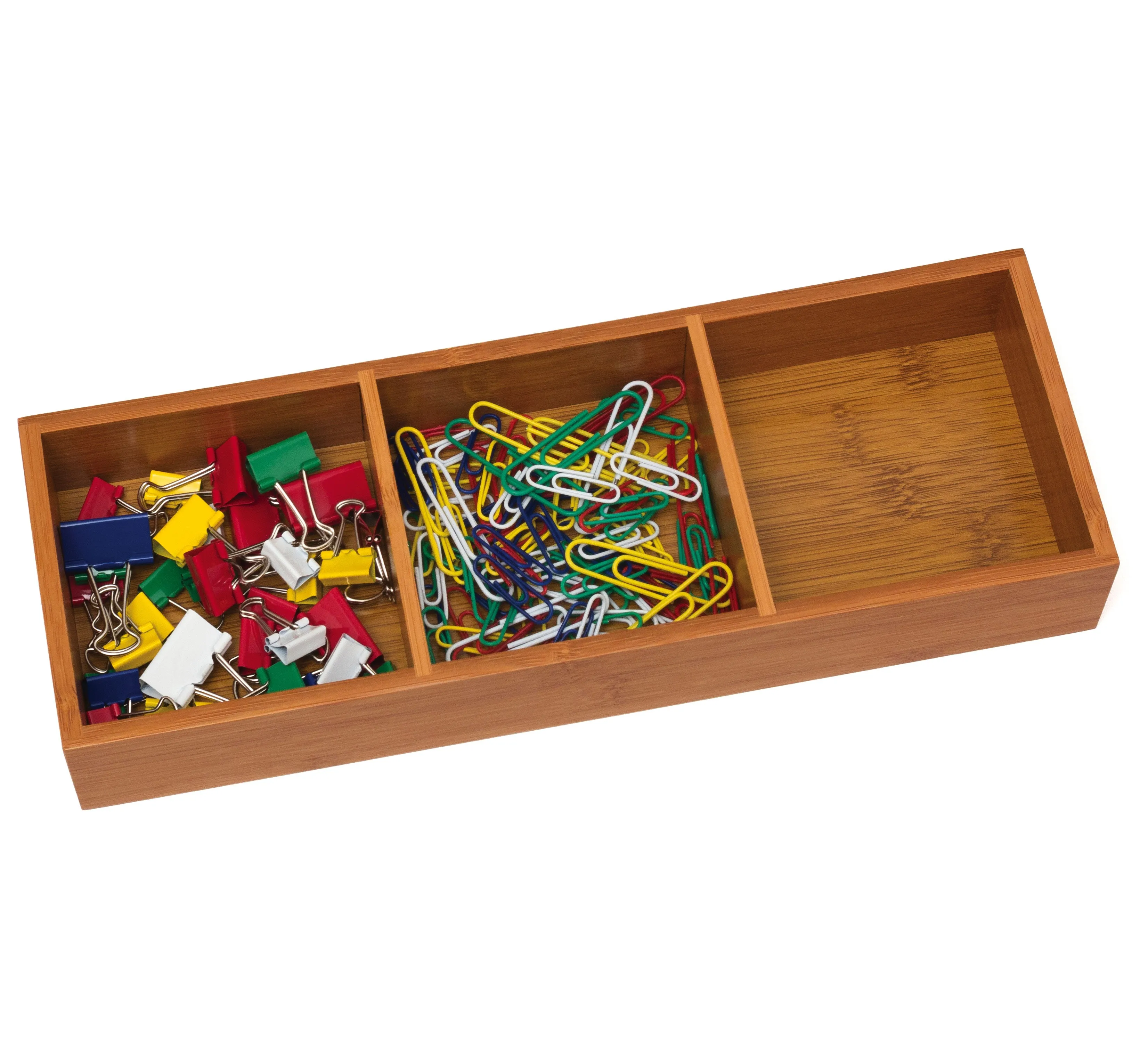 Bamboo Drawer Organizer - Three Compartment