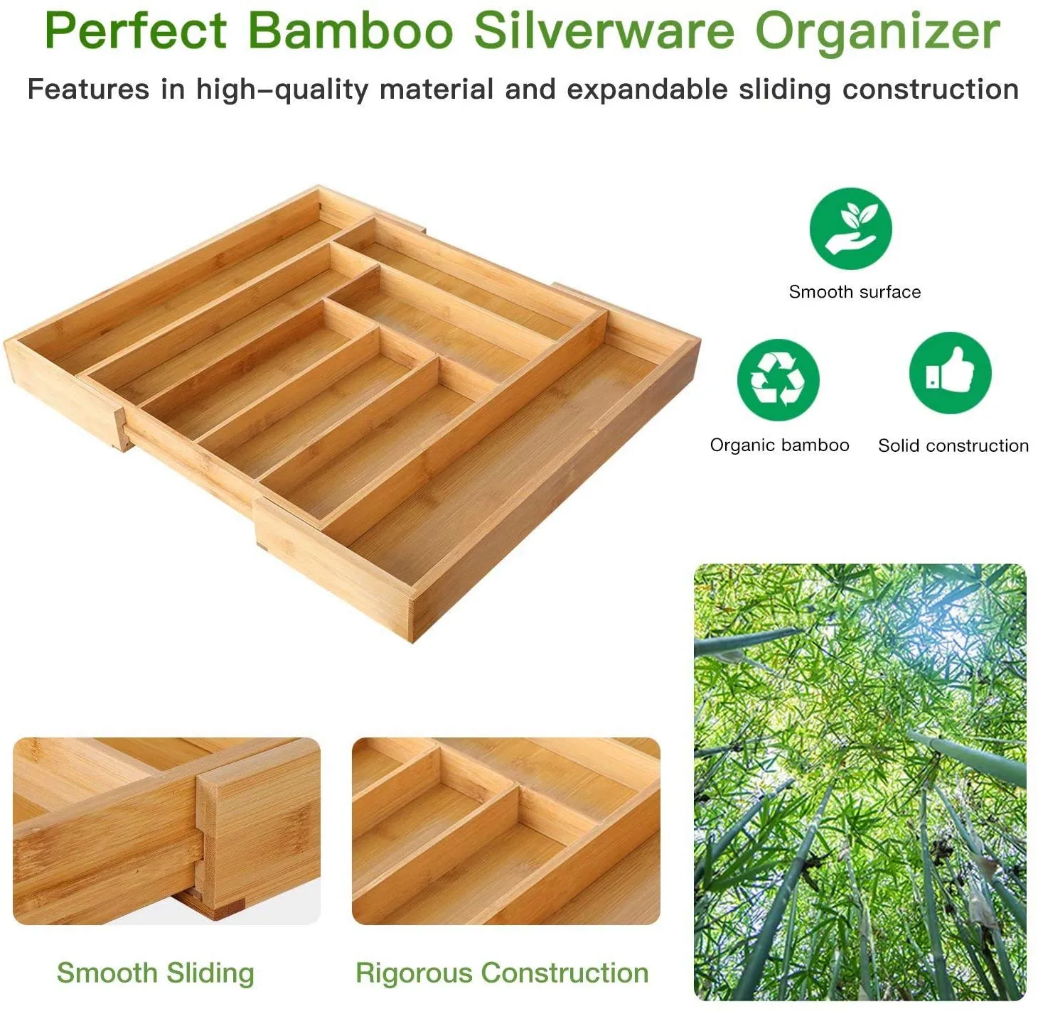 Bamboo Drawer Organizer