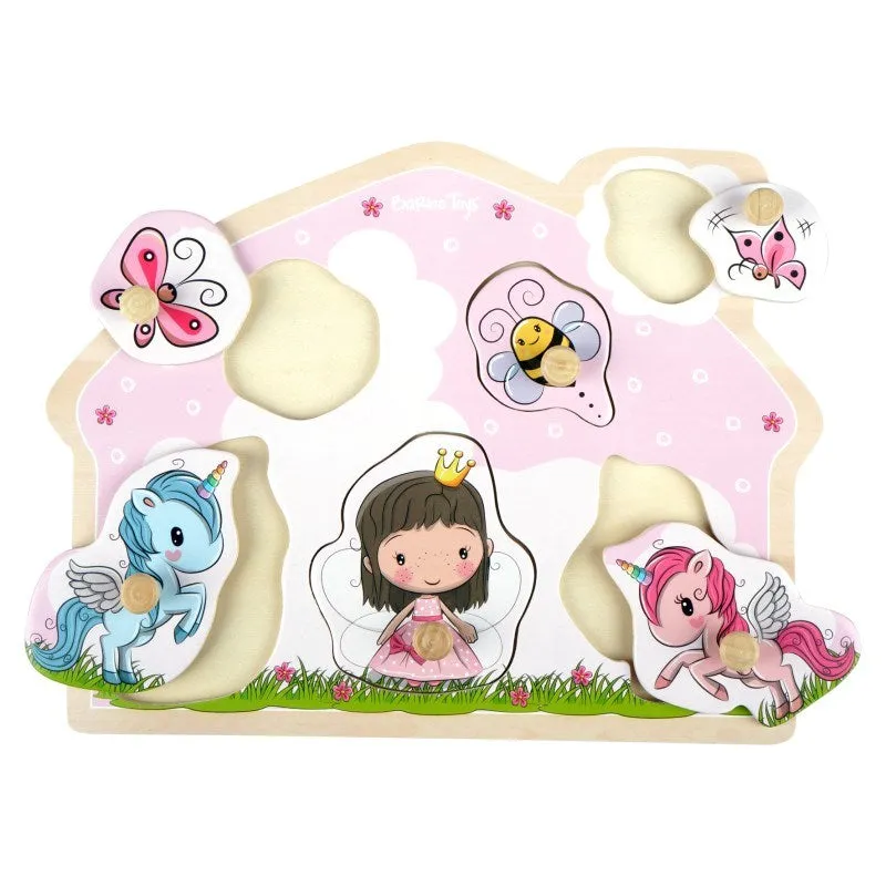 Barbo Toys Lillie & Ellie Wooden Peg Puzzle