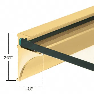 Bath Shelving 24" Aluminum Extrusion for 1/4" Glass