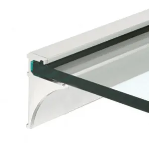 Bath Shelving 24" Aluminum Extrusion for 1/4" Glass