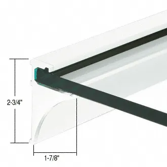 Bath Shelving 24" Aluminum Extrusion for 3/8" Glass