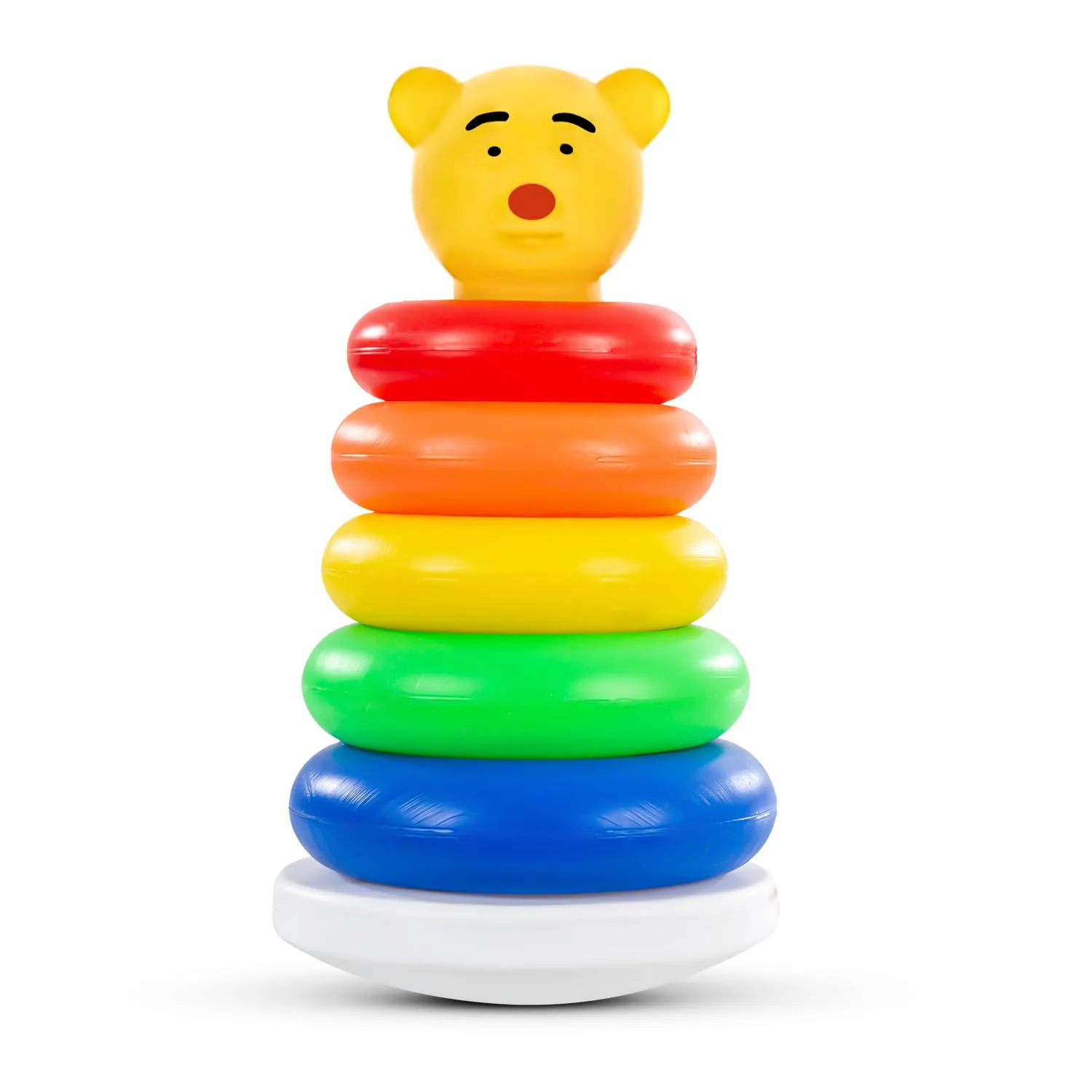 BAYBEE Plastic Teddy Stacking & Sorting Rings Toys for Kids Educational & Learning Developmental Jumbo Stack Up Tower Construction Play Set Toddlers Birthday Gift Toys for 1 Years Boys,Girls